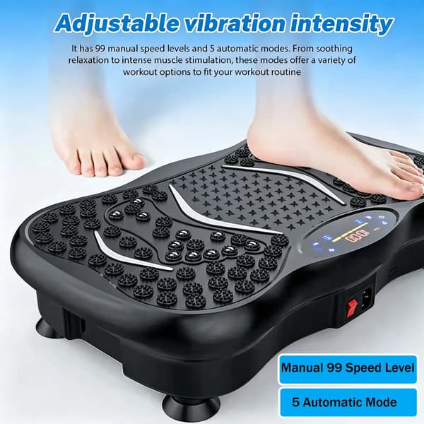 Vibrationsplade, 99 hastighedsniveauer, Bluetooth-højttaler,sort