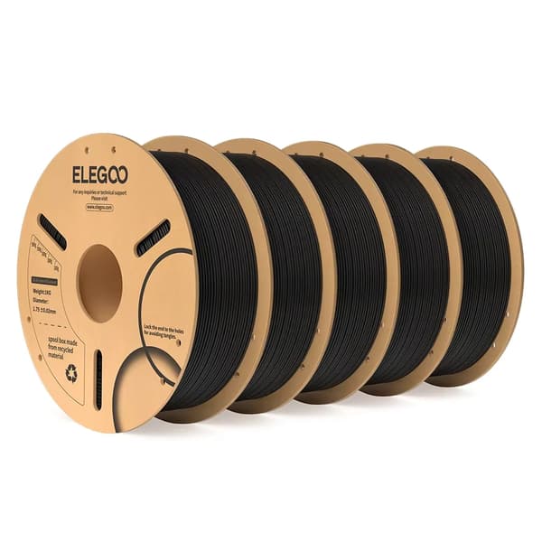 PLA Filament, 1,75 mm Diameter, 2 kg Spole,Sort 5kg