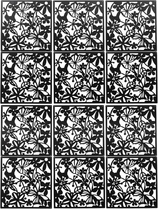 Rummdivider, 12-panel design, alsidig privatlivsskærm,sort
