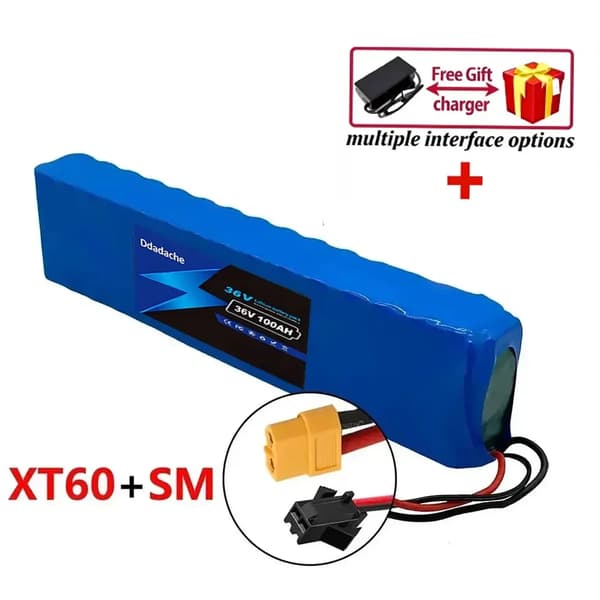 Litiumjonbatteripack, 100Ah kapacitet, 36V spänning,XT60-SM, 36V-d