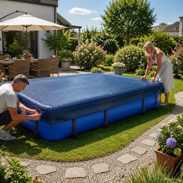 Solvarme Pool Cover, Vandretention, Varmebevaring,Sort
