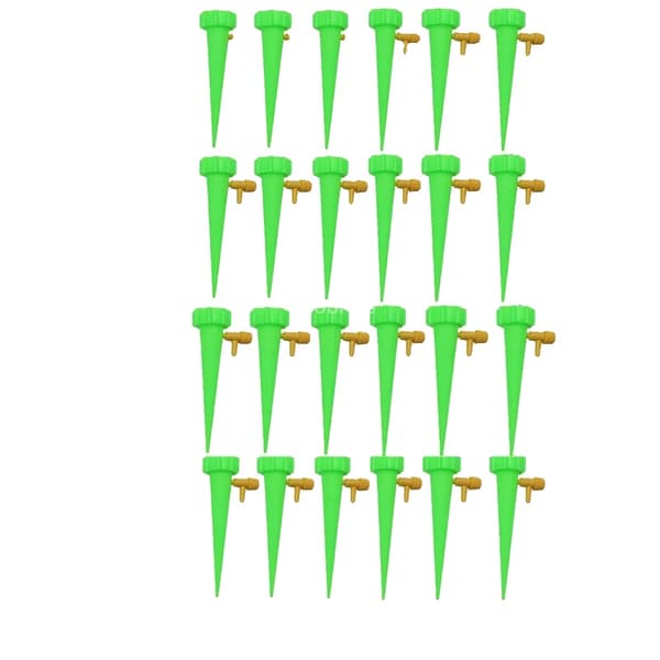 Droppbevattningssystem, Automatisk Vattning, Justerbar Flödeskontroll,24PCS-Grön