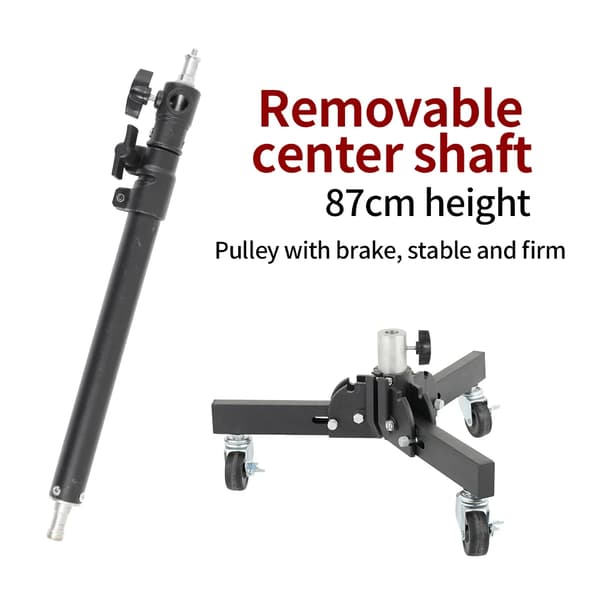 Lysstativ Tripod, Foldbart Design, Stabil Hjulbase,76cm Model
