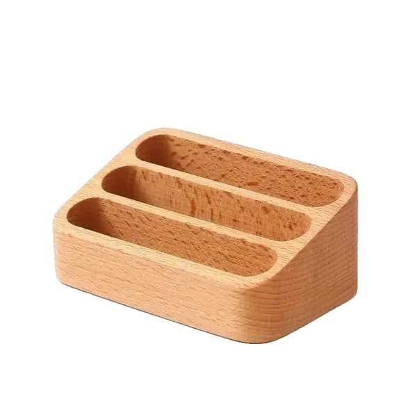 Visitkortshållare, Hållbart Trä, Elegant Design,1PC Loggfärg
