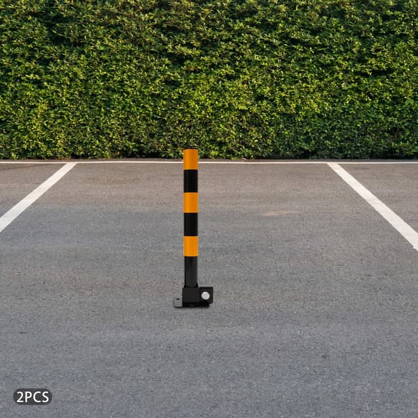 Parkeringspæle, Refleksstribe, Holdbart Design,sort