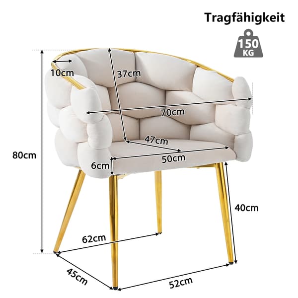 Stol, Sammetmaterial, Justerbara Benstöd,Beige - Sammet