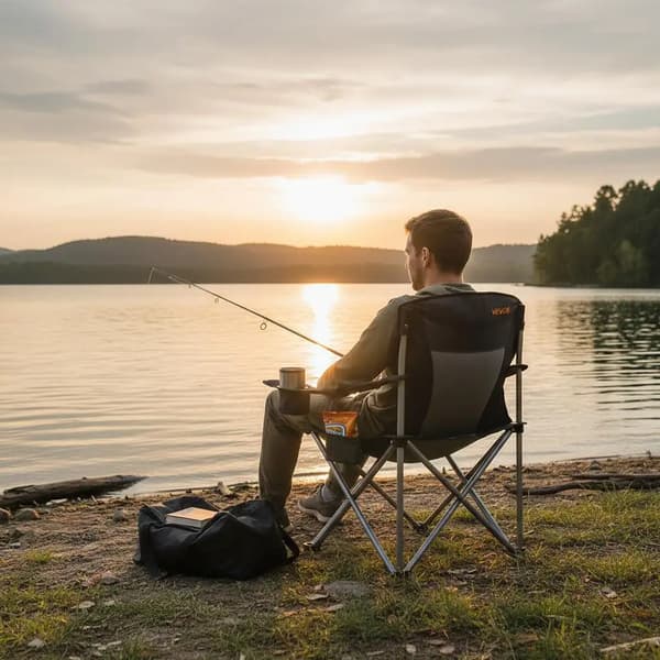 Campingstol, rostfritt stål, bärbar design, armégrön