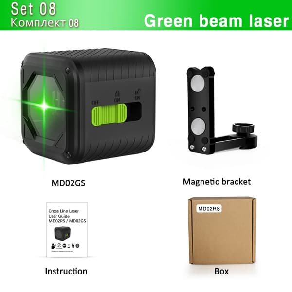 Laserpass, Självnivellerande, Kompakt Design, MD02GS-Plus
