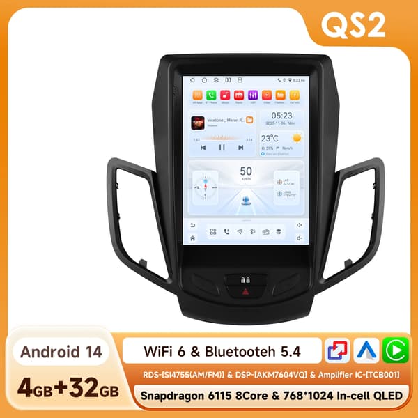 Carplay, Multimediaafspiller, 9,7" Touchscreen, Understøtter 4G-forbindelse,QS2-8Core-4G 32G