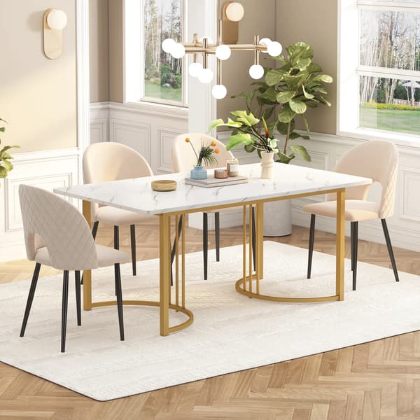 Spisebord, Moderne Stil, Robust Metalramme,Guld