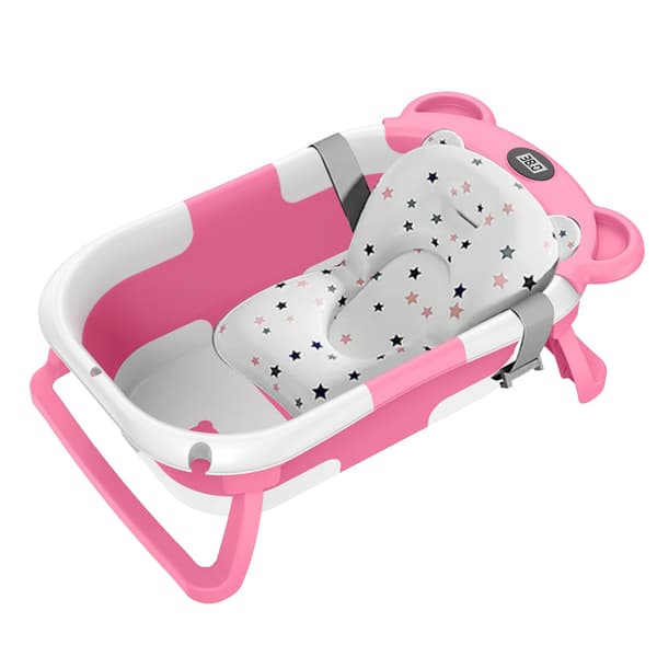 Babybadekar, Foldbart Design, Sikker Temperaturkontrol,pink