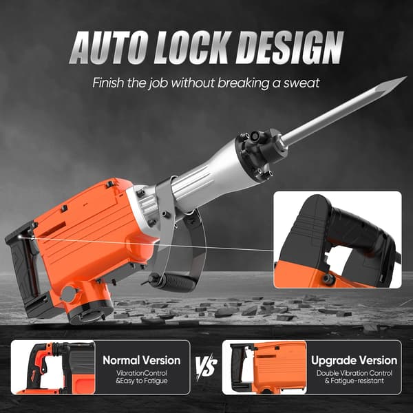 Jack Hammer, Tung, Effektiv Rivning,2200W 2 Mejselbitsar