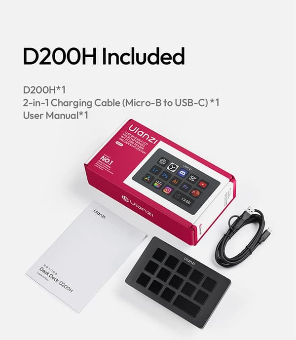 Streaming Controller, 13 Programmerbare Taster, Kompakt Design,D200H NY