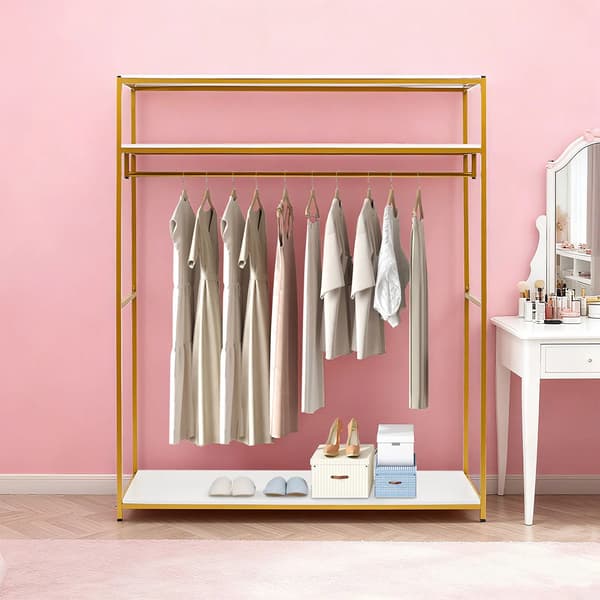 Tøjstativ, Stilfuldt Design, Robust Konstruktion,Guld