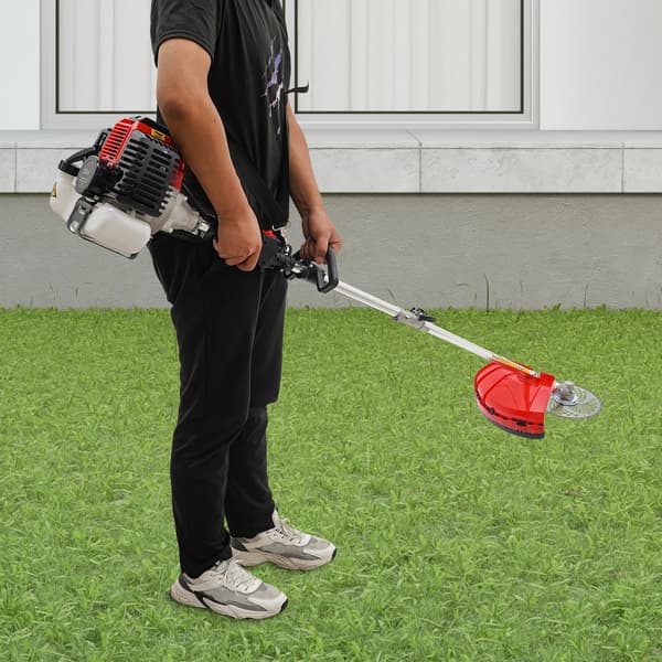Bensin Häcktrimmer, 52cc Motor, 1.7kw Effekt, 25cm Bladdiameter, 45cm Häckklippningslängd, Lång Stångsågslängd 30cm