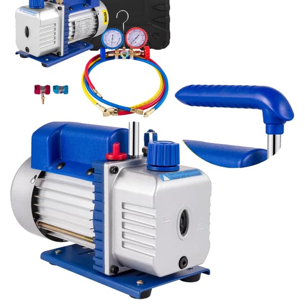 Vakuumpumpe, 4 CFM flow rate, dual trykmålere,4CFM