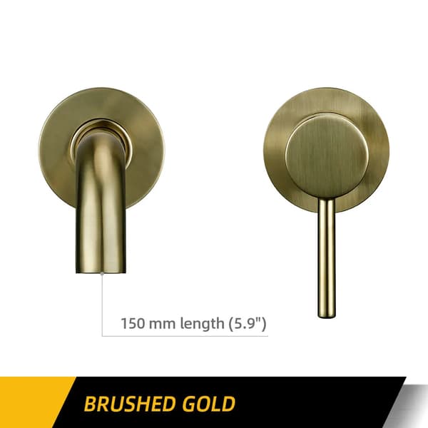Vaskeskuffe, Væghængt, Moderne Stil,15cm Børstet Guld