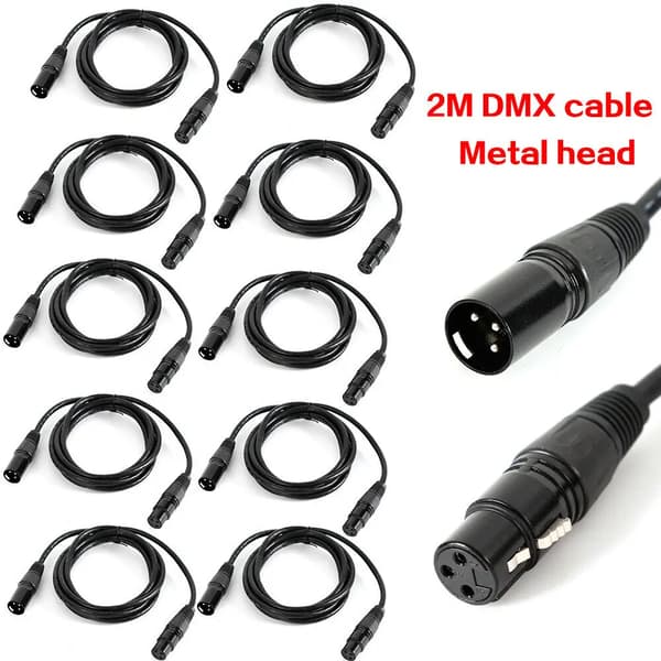 DMX Kabel, 3-Pins Forbindelse, Holdbar Konstruktion,10stk sort