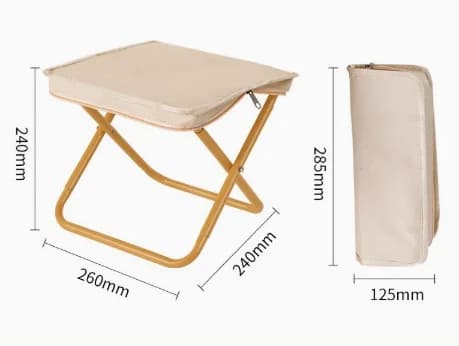 Bærbar Stol, Kulstofstålramme, Kompakt Design,khaki