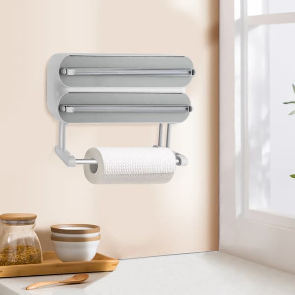 Väggmonterad Dispenser, 3-i-1 Design, Enkel Installation,M, GRÅ