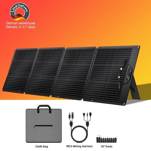 Solcellelader, 200W, Bærbar og Sammenfoldelig,SPC200W, 200W, 20,5V