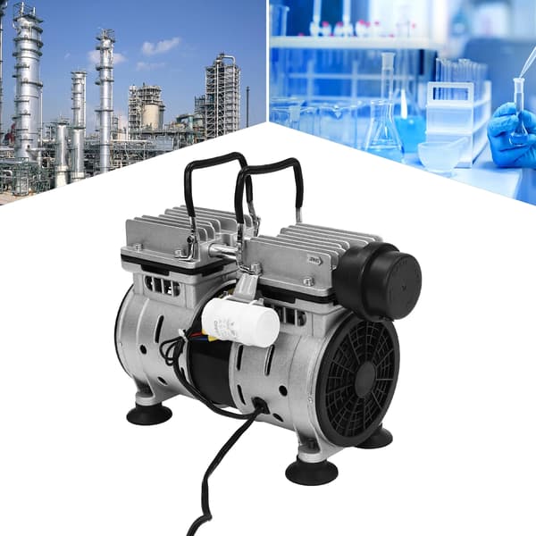 Vakuumpump, oljefri, 2 cylindrar,Silver