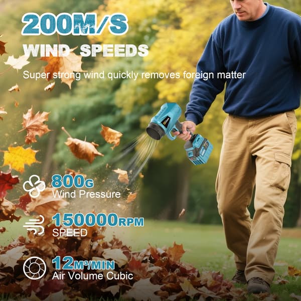 Turbo Blåsare, Sladdlös Drift, Hög Maximal Vindhastighet,2 Batteri