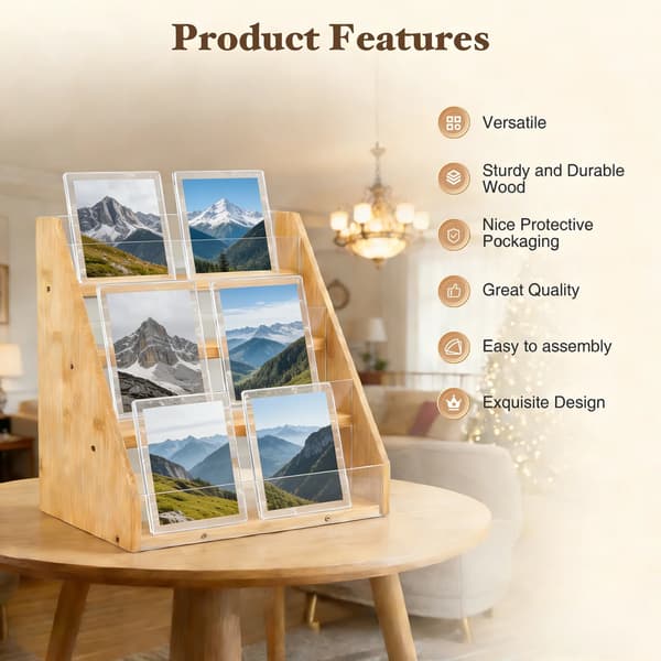 Display Stativ, 4-Lags Design, Bærbart og Let at Samle,GUL