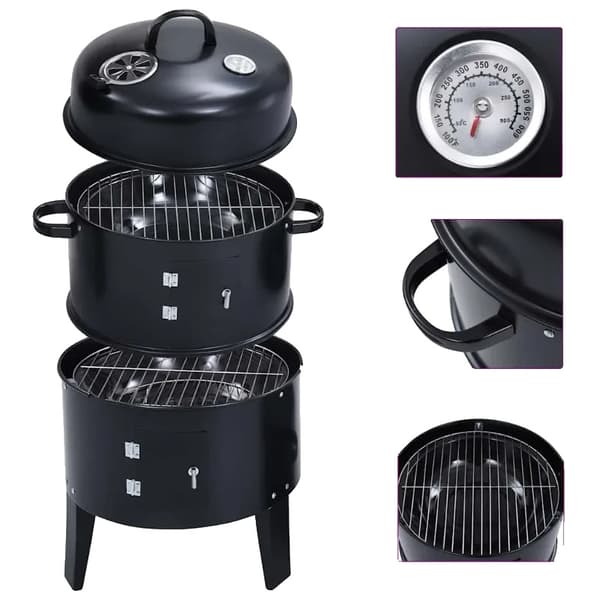 Grill, Koltyp, Utomhuskompatibilitet,svart