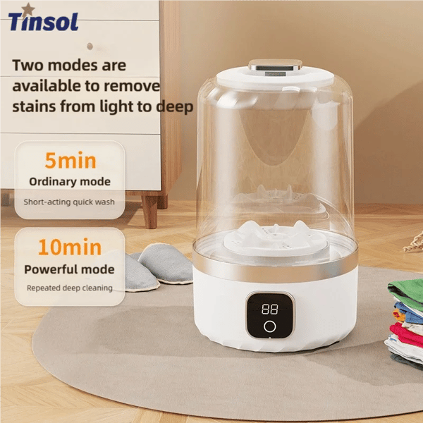Mini Pesukone, Kannettava, USB-lataus,VALKOINEN
