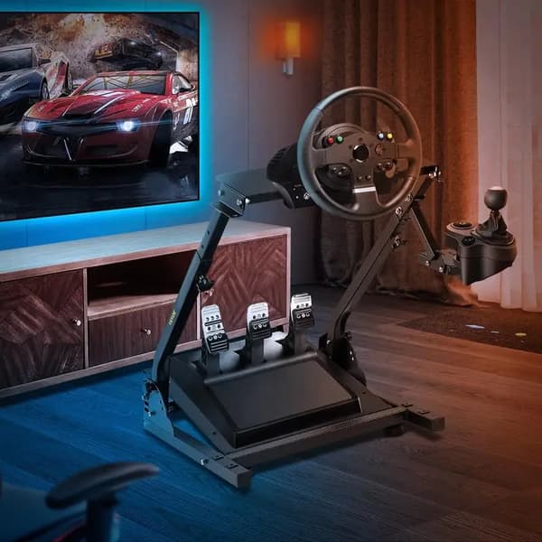Racing Wheel Stand, Stålmaterial, Justerbar Höjd, Stöder 220 lbs, Kompatibel med G920, G29