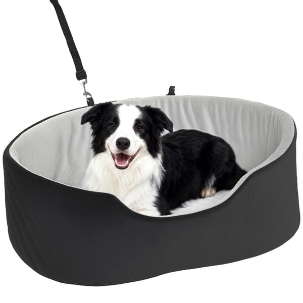 Hundbilsäte, avtagbart överdrag, halkfri botten, Svart