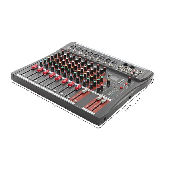 Lydmixerkonsol, 8-kanal, Professionel Mixer,sort