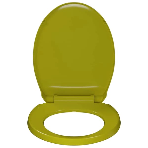 Toiletbræt, blød lukke-mekanisme, holdbart plastik,hær grøn