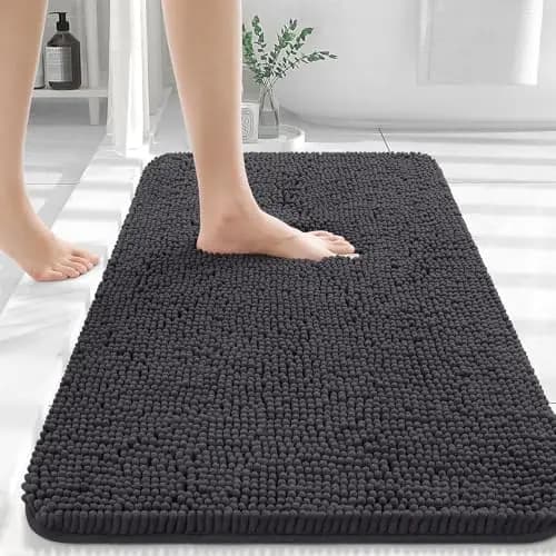 Badeværelsesmåtte, Blød Mikrofiber, Moderne Design,Dyb Gary-b, 61x120-b