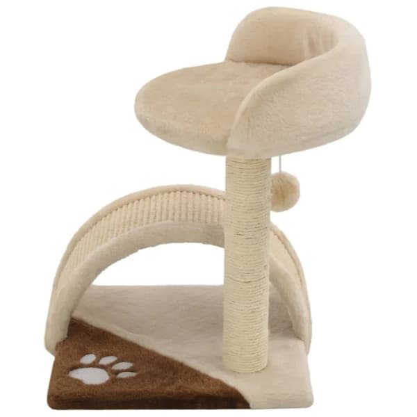 Kattträd, Hållbart Tyg, Dubbel Våning Design,Beige