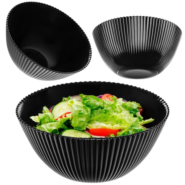 Salatskål, Glasmateriale, 15,2 cm Diameter, Egnet til Forskellige Retter, Elegant Sort Finish, CE / EU Certificeret