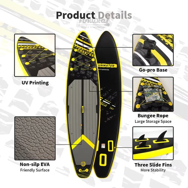 Stand Up Paddle Board, 3 finner, justerbart paddle,SUPFW16K(350*84*15)