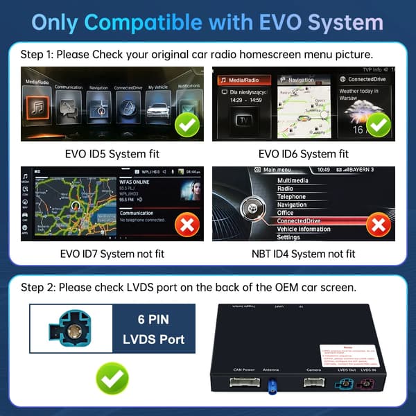 Trådløs Carplay Decoder, Understøtter Android Auto, Indbygget GPS,EVO
