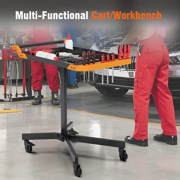 Bilreparationsarbejdsbord, Højdejusterbart, Multifunktionelt Design,Sort