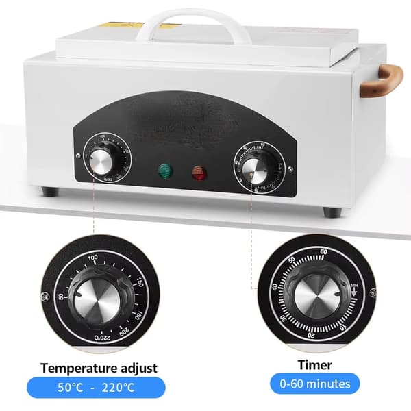 Torrvärme Steriliseringslåda, Justerbar Temperatur, Användarvänlig Timer,VIT