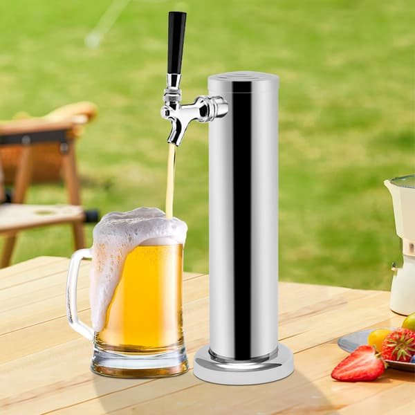 Øltårn, Rustfrit Stål Konstruktion, Dækmonteret Dispenser,Sølv