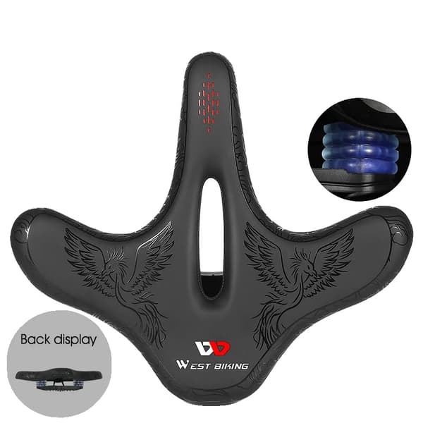 Cykelsadel, Ergonomisk Design, Stötdämpande Dämpning,Typ B Svart