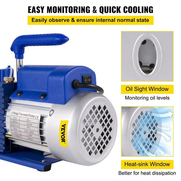 Vakuumpumpe, Robust Konstruktion, Effektiv Evakuering,3CFM1-3HP