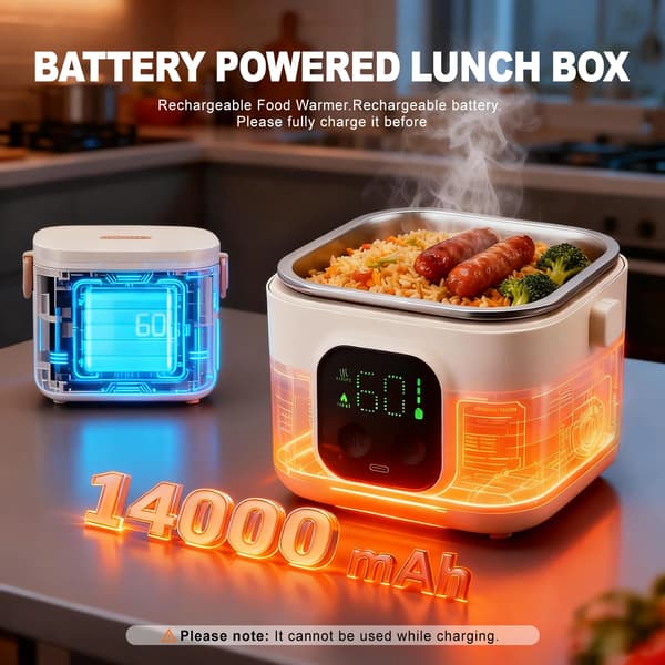 Elektrisk lunchlåda, 800 ml kapacitet, justerbar temperatur, VIT