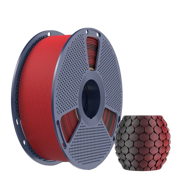 PLA Filament, Mat Finish, Høj Præcision 1.75mm,Sort Rød
