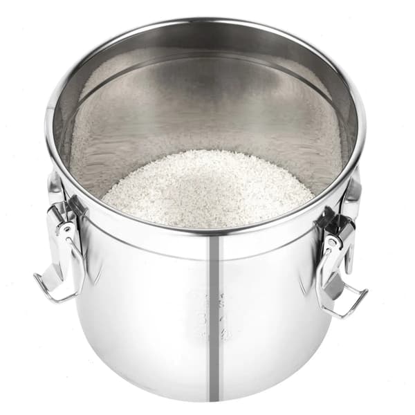 Matförvaringsbehållare, lufttät försegling, hållbart rostfritt stål,Silver