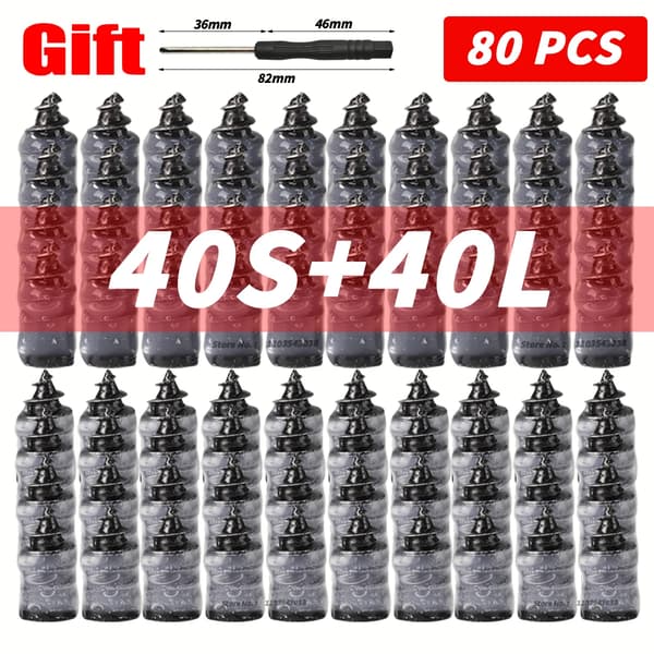 Däckreparationssats, Lätt installation, Hållbart gummimaterial,80Pcs Blandat
