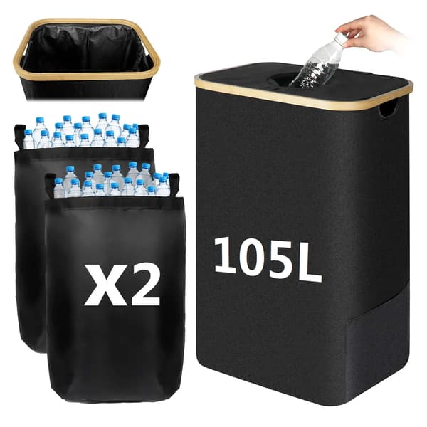 Återvinningsbehållare, 105L kapacitet, hopfällbar design,105L