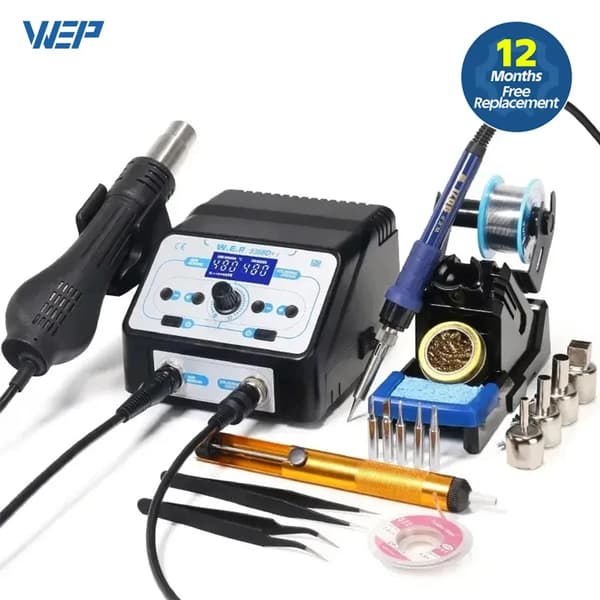 Lödstation, Varmluftspistol, Precise Temperaturkontroll,938bd plus -i, 220V EU